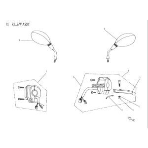 Mirrors-Handlebar switch China Venom white