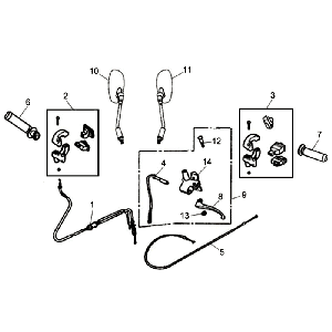 Mirrors Cables Brake lever Sym Allo (WH871) champagne