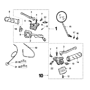 Mirrors Peugeot Fox red