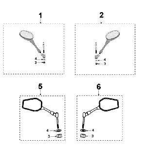 Mirrors Peugeot Jet Force LC white