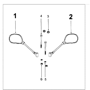Mirrors Peugeot Kisbee red