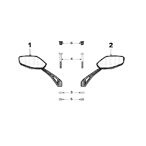 Mirrors Peugeot Speedfight 3 AC Red