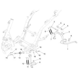 Frame- Center Stand Piaggio New Fly 4-stroke 4-valve