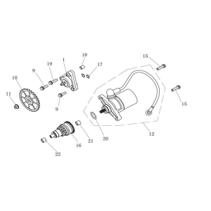 Starter bendix China Ape50 black