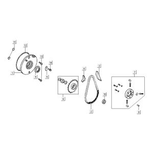 Start transmission Kymco Activ 4-stroke red-black