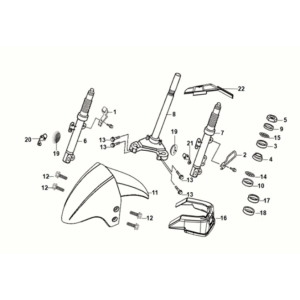 Handlebar stem - front cushion Sym Orbit III 50 E5 Flash Black/Matt Black (BK-5560S/BK-007U)