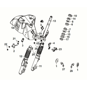 Handlebar voice - front cushion Sym Fiddle IV 50 E5 Space Gray (BK-2593U)