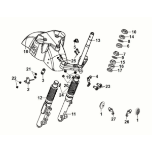Steering stem - front cushion Sym Fiddle IV 125i AC CBS E5 2020-2021 NARDO GREY (GY-430C)