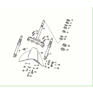 Front fork - Handlebar-head bearing set crown piece - Front fender Sym fiddle ll Euro 5 Black (BK-5560S)