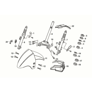 Handlebar stem - front cushion Sym Orbit III 50 E5 Matt Black/Fluorescent Yellow (BK-007U/Y-102C)