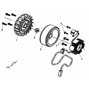 Star Anchor Flywheel Sym Allo GT (WH006 S882U) white silver
