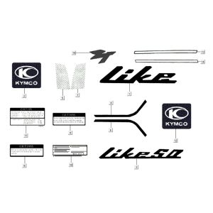 Sticker - Transfers Kymco Like 4-stroke tecno silver like T T 2015