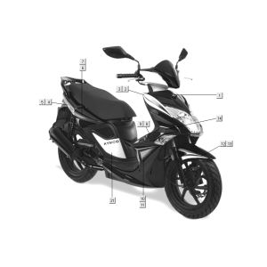 Sticker Kymco Super 8 Street 4-stroke red