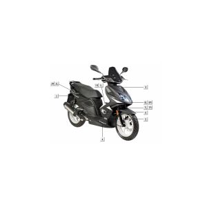 stickers decals Kymco Super8 4-stroke from 2009 Matte black