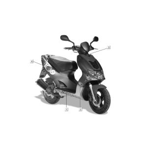 stickers transfers Kymco Super9 ac o.m 2-stroke matt black silver