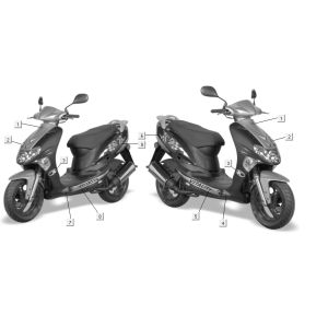 Stickers 1 Kymco Vitality 2t ac red