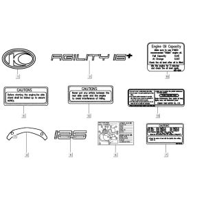 stickers AGILITY 16+ 4T 125 Matte Metallic Silver