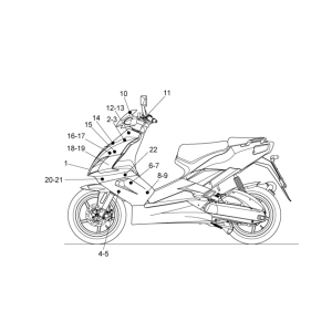 Front decals and decals Aprilia SR 50 H2O ie+carb 2004-2009