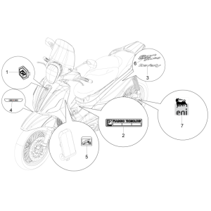 Decals and Decals Piaggio Beverly 350 E3 Sport Touring 2013-2014