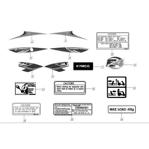 Stickers Kymco Agility FR 12" 4-stroke euro4 white