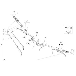 Handlebar wheel - brake pump Piaggio Medley 125 4T IE ABS E4 2016-2019 (EMEA)