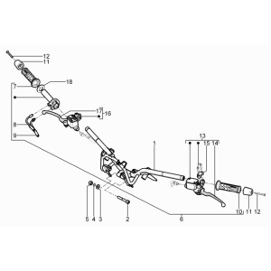 Handlebar wheel - Piaggio Beverly 125 RST 4T 4V IE E3 2010-2015 (EMEA)