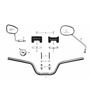 Handlebar wheel - Mirror - Bel Zundapp 529 all types