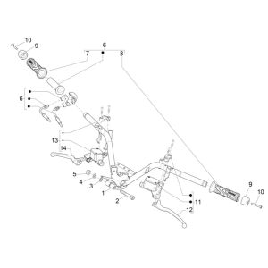 Handlebar Wheel - Brake Pumps Piaggio MP3 300 HPE/300 HPE SPORT E5 ABS 2020-2022 (EMEA)