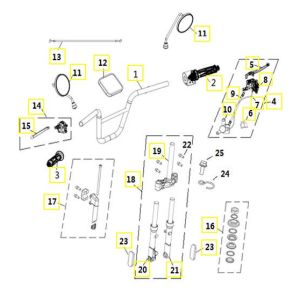 Handlebar + Front Fork Goccia GEV1000