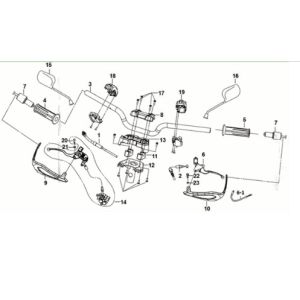 Stuurbocht - remgrepen KPL. L/R. Sym Crox 50 E3 RED/BLACK (R-086/BK-5560S)