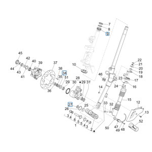 Vespa Sprint 4-stroke 3-valve front fork (euro5 injection IGET)