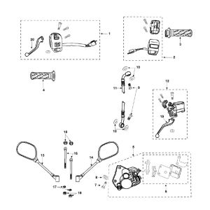 Handlebar parts- Mirrors Peugeot Vivacity 3 4-Stroke