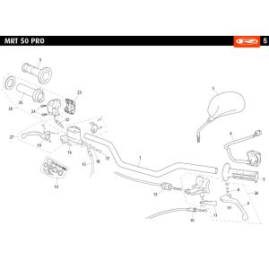 Handlebar parts- Mirrors Rieju MRT pro SM white 2010 2-stroke