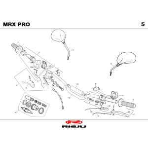 Handlebar parts- Mirrors Rieju MRX orange 2004 2-Stroke