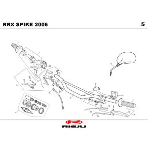Handlebar parts- Mirrors Rieju Spike-x white 2009 2-Stroke