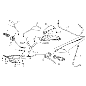 Handlebar parts AGM fox blue gloss