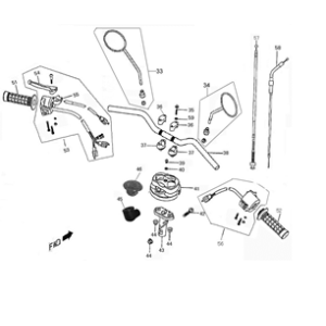 Handlebar parts Baotian Carino creme