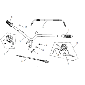 Handlebar parts China Ape50 black