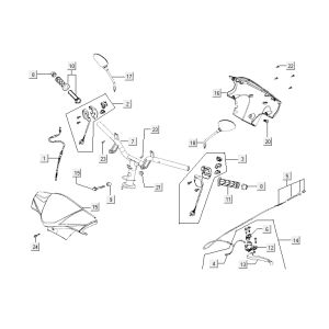 Handlebar Parts Kymco Agility 10' 4-stroke white silver