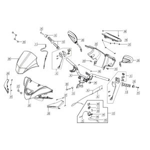 Handlebar parts Kymco Agility 16'+ 4t gloss black