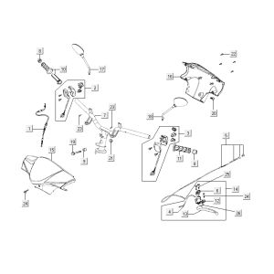 Handlebar parts Kymco Agility Fat 12' 4-stroke yellow