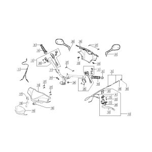 Handlebar parts Kymco Super9 2-stroke mm silver