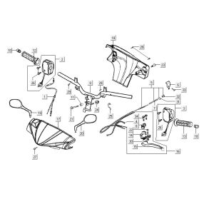 Handlebar parts Kymco Vitality 2t ac pearl silver