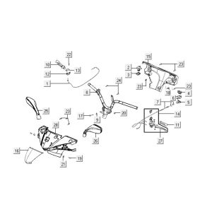 Handlebar parts Kymco VP50 4t ac brown metallic