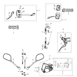 Handlebar parts Peugeot Vivacity 3 2-Stroke