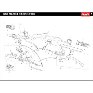 Handlebar parts Rieju Rs2 white 2007 2-stroke