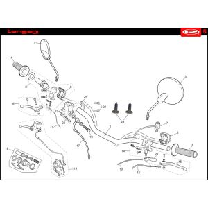 Handlebar parts Rieju Tango red 2008 2-stroke