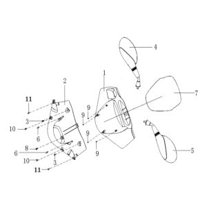 Handlebar Rack- Mirrors Generic Cracker blue 2010 2-stroke