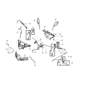 Handlebar Parts Kymco Super8 Street 50i E4 Matt Black