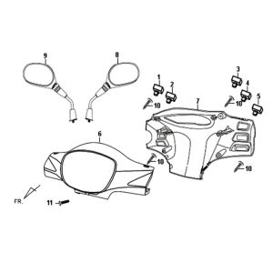 Stuurkappen - stuurschakelaars - spiegels Sym Fiddle II Groen (GN-8281S)
